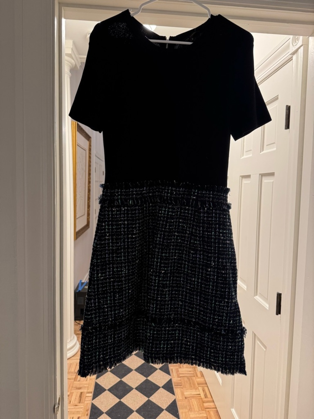 DVF navy Tweed Skirt Dress